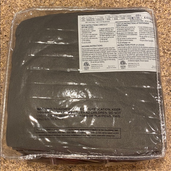 NIP New in Plastic Package Biddeford Heated Throw Blanket Throw Gray - Picture 5 of 14
